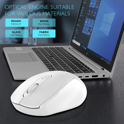 ONE-UP Wireless Mouse, 2.4G, Silent, USB Nano Receiver, for Laptop, Chromebook, PC, Mac, Windows and School Work (Black)