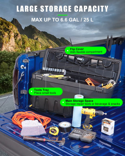 SCITOO Truck Bed Tool Box for Dodge Ram 1500 2500 3500 2002-2018 Left & Right Side,Multi-Compartment Dividers Organized Storage,Heavy Duty & No-Drill Installation
