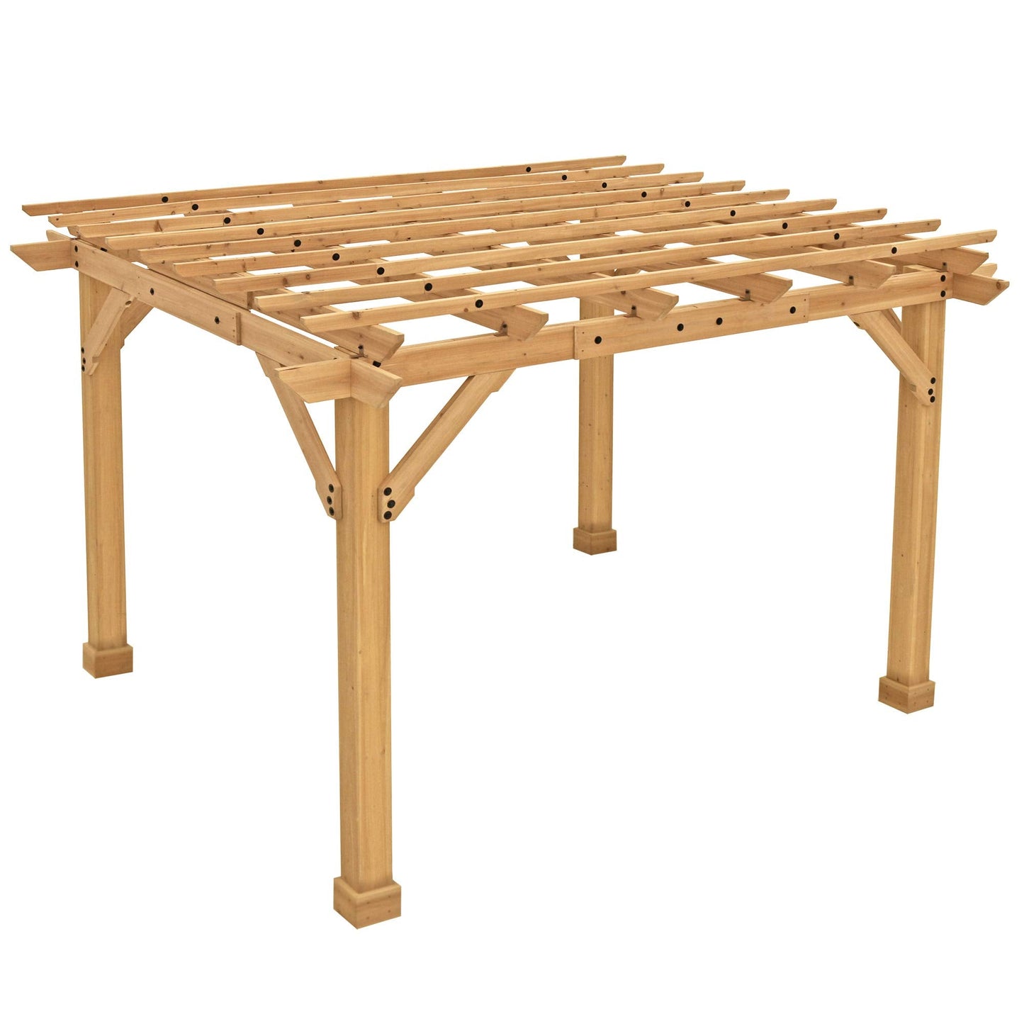 Yardistry 10 x 12 Meridian Cedar Wood Pergola for Patios, Decks, Garden, Backyard, Durable