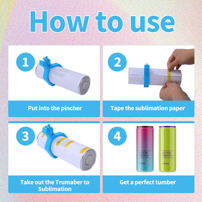 Sublimation Blanks Tumbler Clamp Tool Pink Kits for 20 Oz Sublimation Blanks, Heat Resistant Gloves, Heat Tape Sublimation, Heat Tape Dispenser Sublimation Kit, Tumbler Clamp Clamp Blue&Pink.