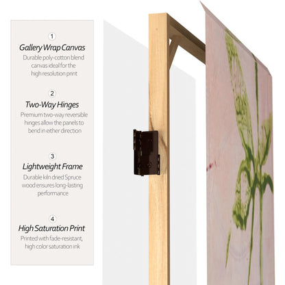 Oriental Furniture 5 1/4 ft. Pink Harmony Canvas Room Divider 6 Panel