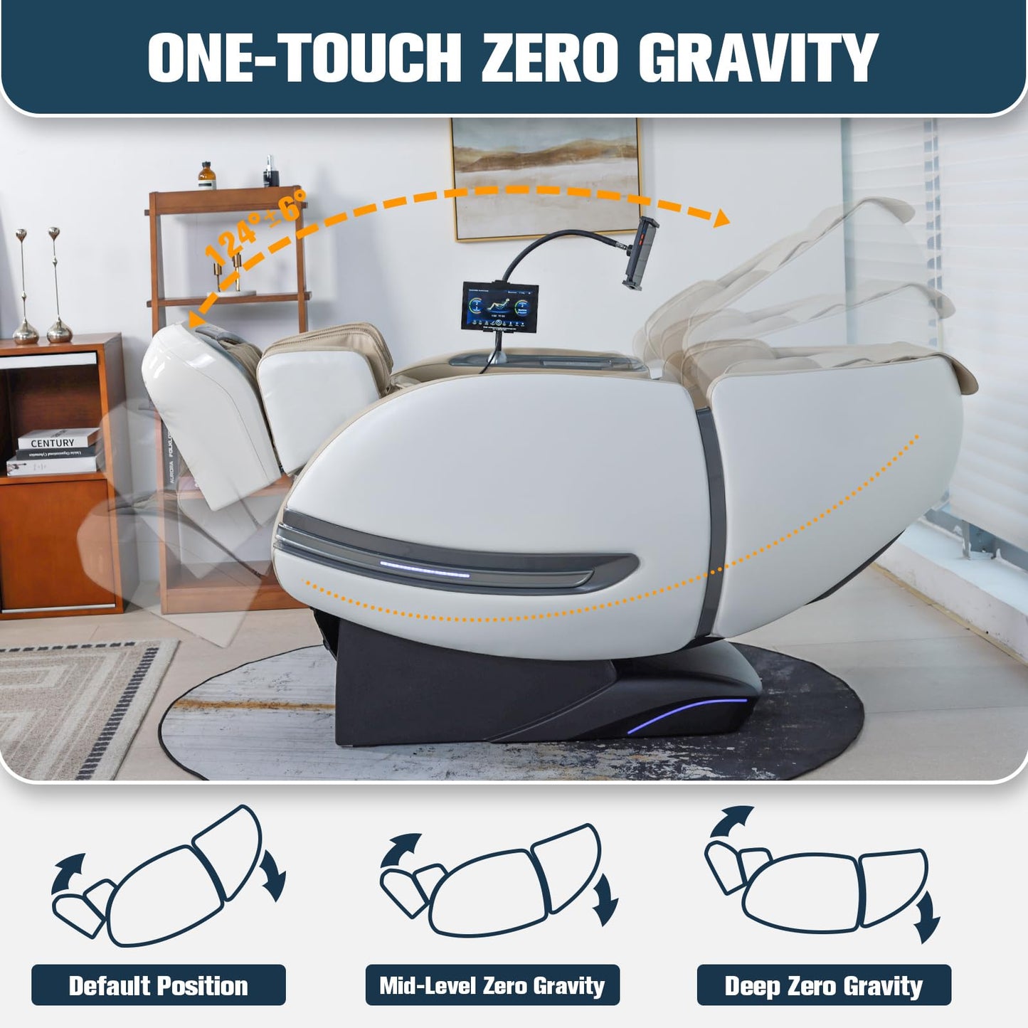 Notired Massage Chair Full Body, 2026 Zero Gravity SL-Track Shiatsu Massage Recliner Chairs with 12 Auto Modes, Foot Rollers, Waist & Calf Heating, Thai Yoga Stretch, AI Control & Body Scan L183 Beige