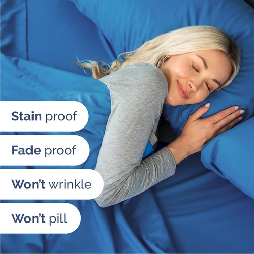 Cal King Size 4-Piece Sheet Set | Skiennix Comfy Breathable Cooling Bed Sheets - Luxury Royal Blue, Deep Pockets, Soft & Wrinkle-Free