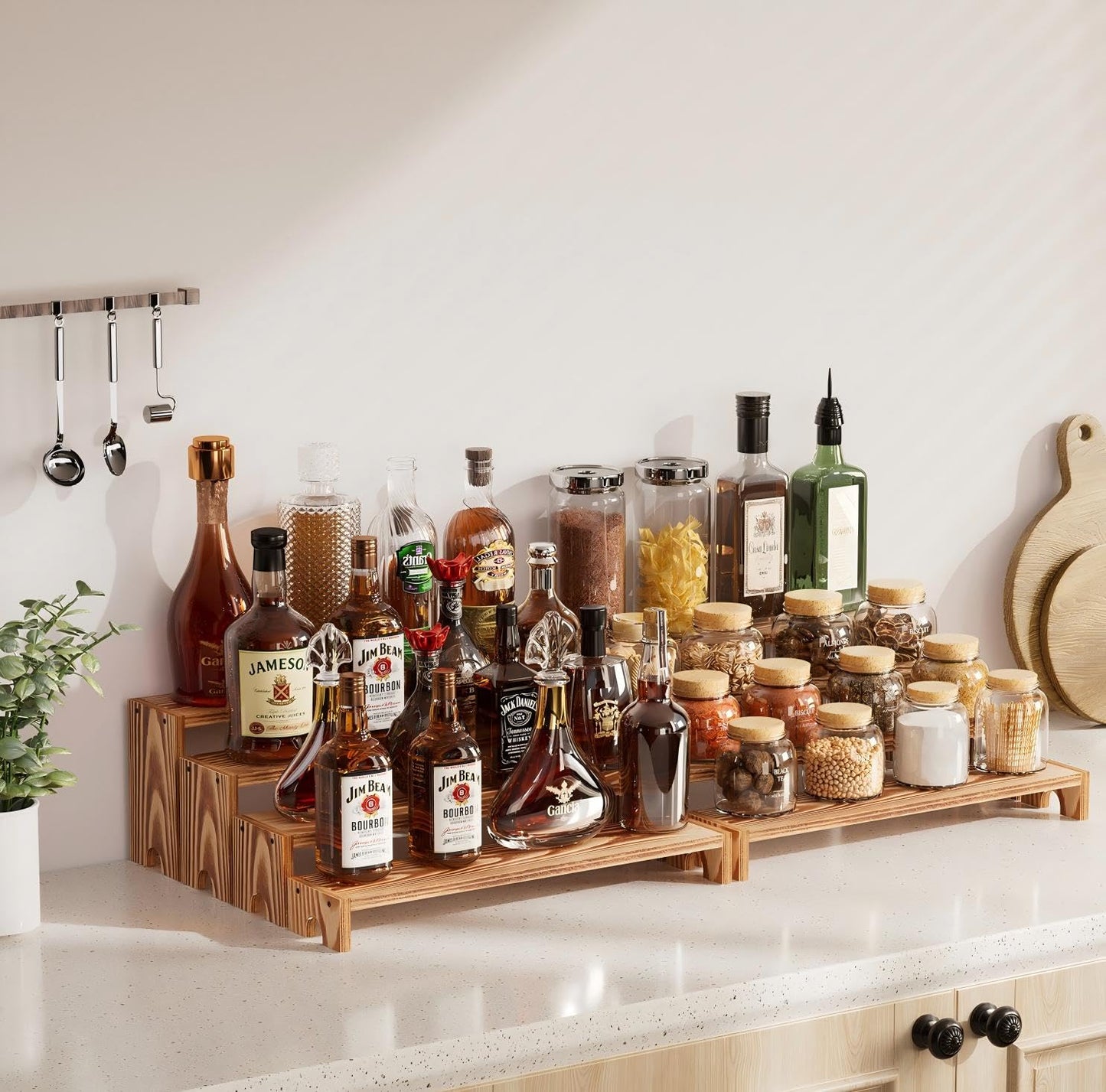 14 Inch Large Wooden Tiered Riser Display Stands, 2 Set Stackable Wooden Cupcake Stand Dessert Table Display Set,Tiered Shelf Organizer,Display Stands Shelf,Vendor Booth Display Items for Vendor Events