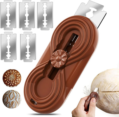 Sis-YaoLan 5 Bread Lame Dough Scoring Knife, Bread Scoring Tool,Upgraded Retractable & Magnetic Design, Anti-Slip