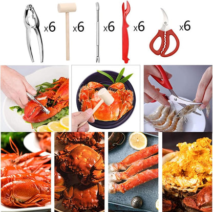 Ymkf Sqqr 30 Hammer,and Set PCS Seafood Tools Include Crab Crackers, Seafood Scissors, Lobster Sheller, Crab Shellfish