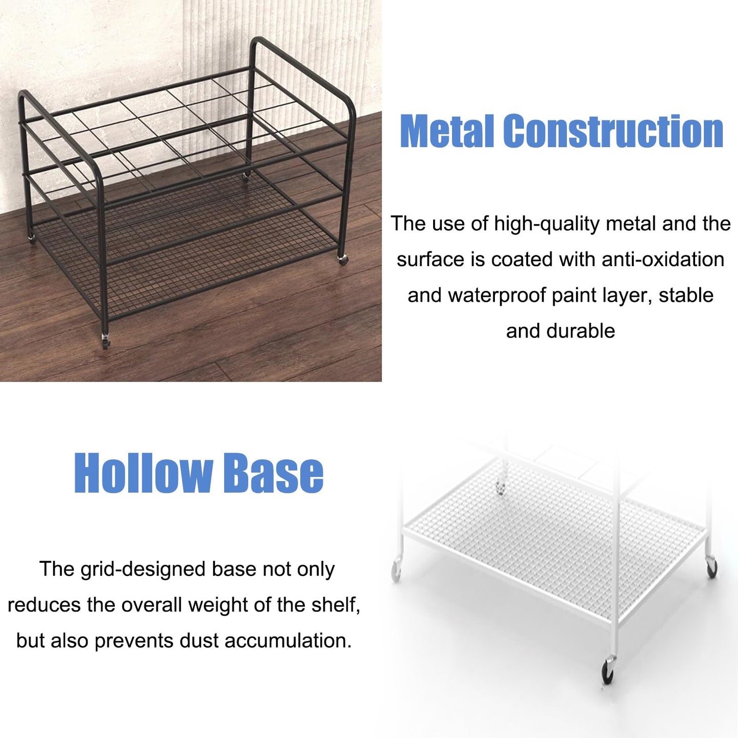 12 Mats Large Commercial Storage Cart, Rolling Metal Organizer Holder for Foam Roller/Yoga Strap/Dumbbells Display, Home Studio Gym Office Equipment Rack,Black