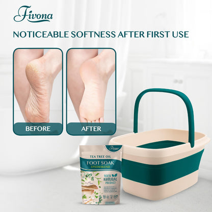 Fivona Collapsible Foot Bath Basin - Pedicure Foot Soaking Tub for Tired Feet, Cracked Heels, Soothe Soreness, Soften Calluses