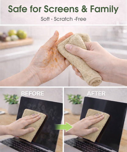 CHAUNCEY HOME Microfiber Cleaning Cloth Roll - 100 Pack Tear Away Microfiber Paper Towels, Reusable, Washable, Scratch-Free, Kitchen Towels for Car, Home, Kitchen, Glass, Dishes(Desert Gold)
