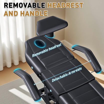 kaiwrxin Fully Electric Massage Table with Lift, 1500lbs Capacity - Professional Adjustable Facial Bed for Estheticians, Spa & Waxing, Heavy-Duty 550lbs Capacity 2r1 (Black - Fully)