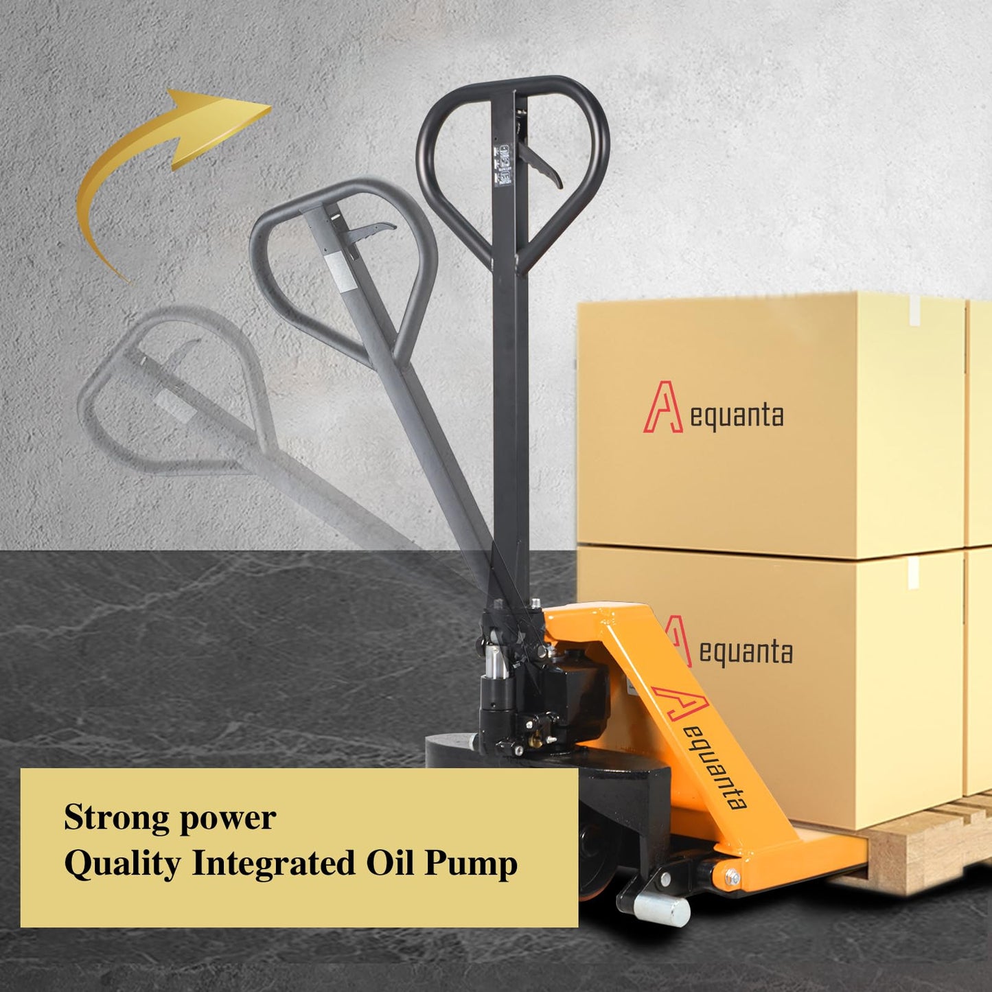 Aequanta Manual Scissor Pallet Jack Truck High Lift Hand Truck (Yellow 48 x 27 Inch)
