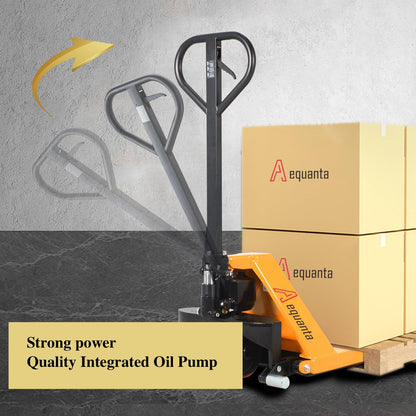 Aequanta Manual Scissor Pallet Jack Truck High Lift Hand Truck (Yellow 48 x 27 Inch)
