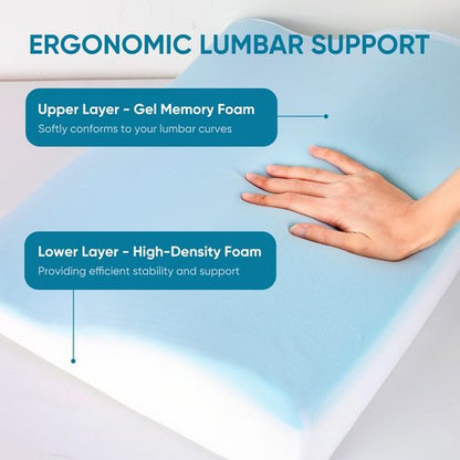 AHUAWA Lumbar Support Pillow for Recliner Chair and Couch, Memory Foam Back Cushion Ergonomic Back Support Pillow for Lower Back Pain Relief, with Soft Velvet