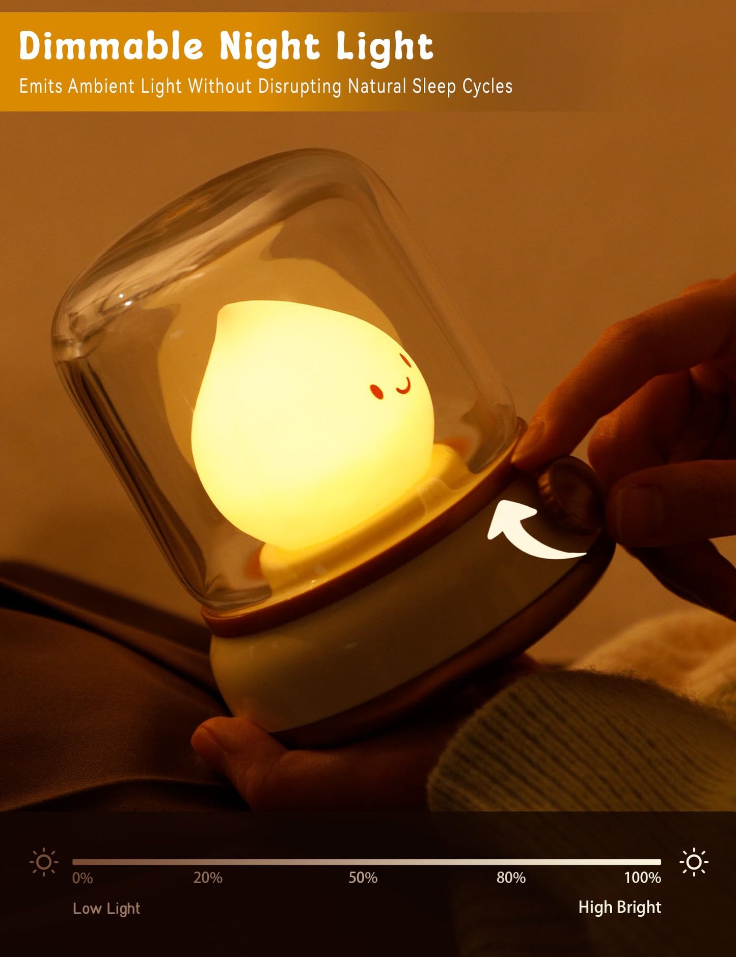 Cute Ghost Campfire Lamp, Halloween Decor,Kids Night Light，Adjustable Dimmable Rechargeable Night Light for Kids, Girls, Boys Gifts,Halloween,Christmas Decorations