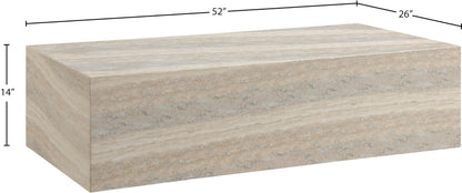 Meridian Furniture Piazza Travertine Finish Concrete Indoor/Outdoor Coffee Table