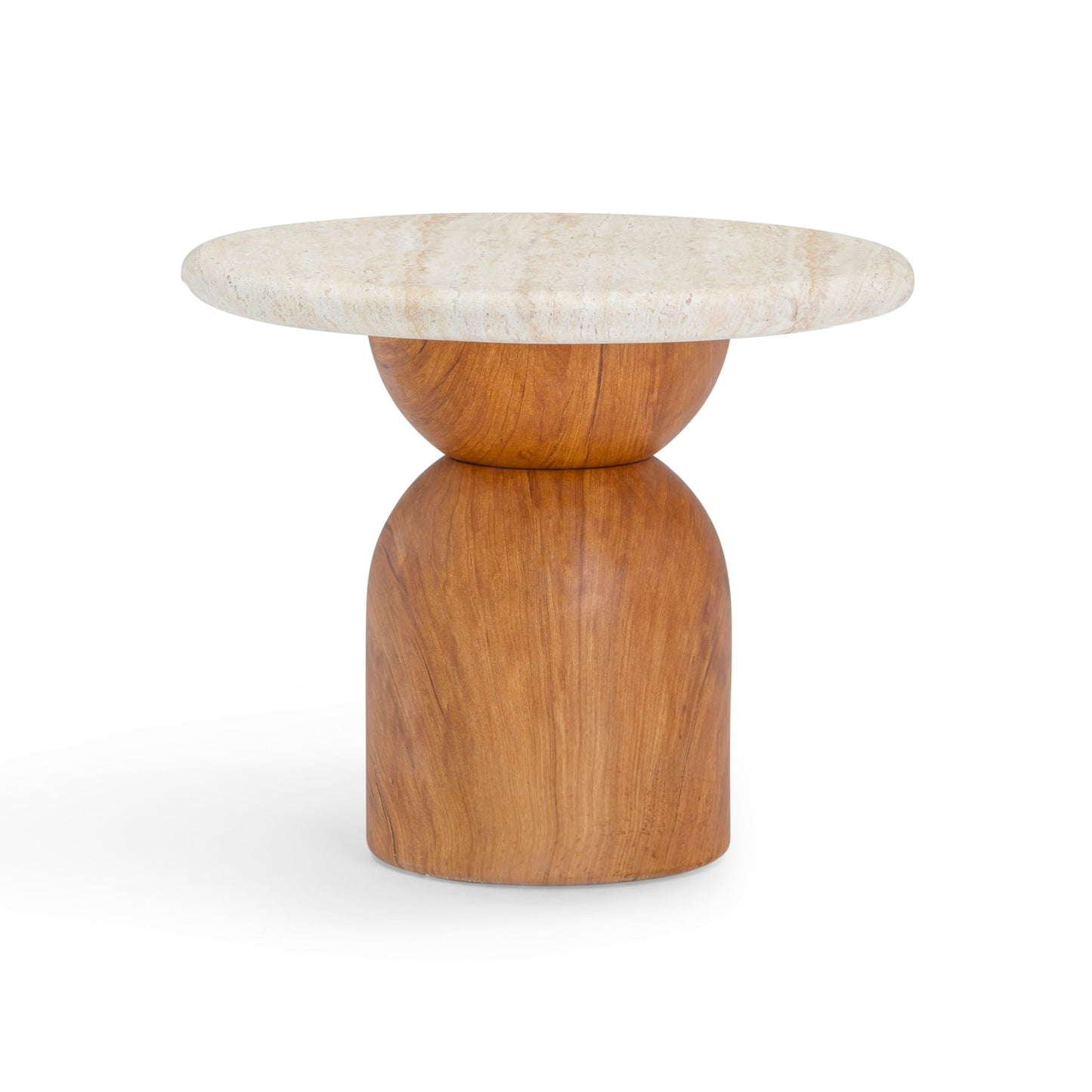 Tov Furniture Cynthia Travertine Concrete Indoor/Outdoor Side Table