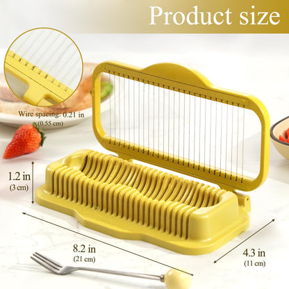 Egg Slicer for Hard Boiled Eggs Banana Slicer, banana Strawberry Mushroom, Aluminium Stainless Steel Wires Heavy Duty Dishwasher Safe