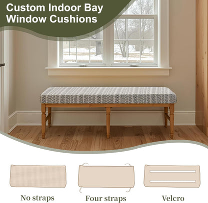 75D Custom Size Bench Cushion, Custom Bench Cushions for Indoor Furniture, Foam Furniture Window Seat Cushion
