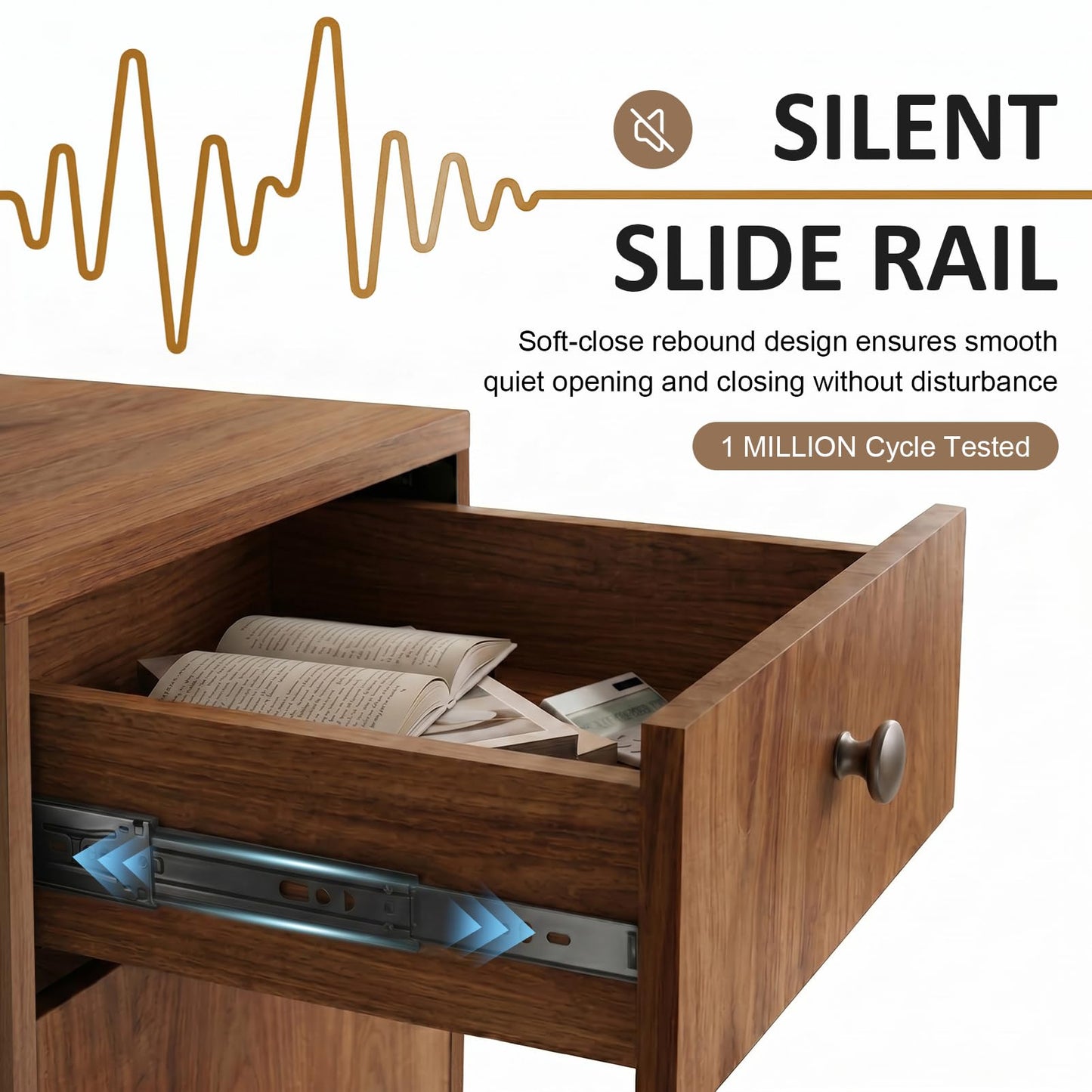 YTElantivo Modern Reception Desk with Drawer and File Cabinet - Front Counter Table for Office, Salon, Spa, Retail - Small Reception Desk for Small Spaces - European Oak - 47.24in