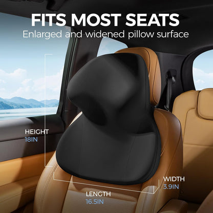 1 Pack) BEBAS Car Headrest Pillow, Ergonomic Neck Pillow with Memory Foam, Enlarged Surface for Head Neck Shoulder