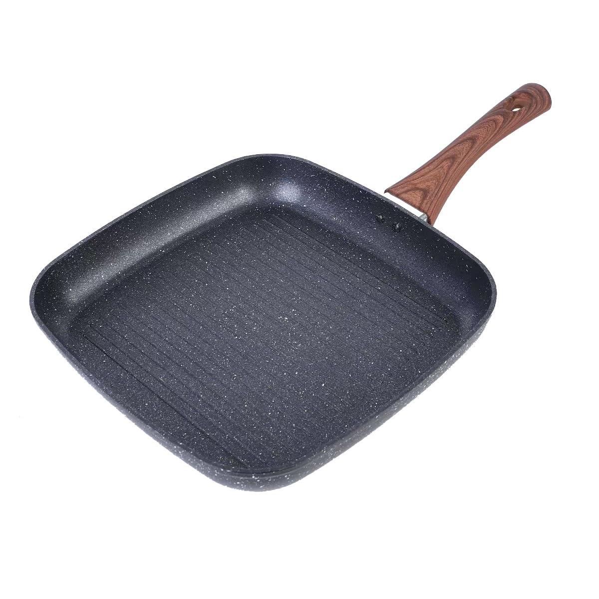 Davnjcka Nonstick 11" Square Grill Pan for Steak, Granite Coating for Gas Induction All Stovetops Compatible (11 X 11 X 1.7 inch)