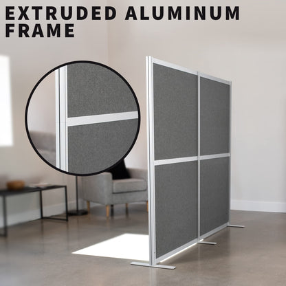 VIVO Modular Wall System, 2 PET Panels, Modern Professional Office Cubicle Dividers, Freestanding Privacy-Screen, 66 inches High, Dark Gray, PP-MWS63D