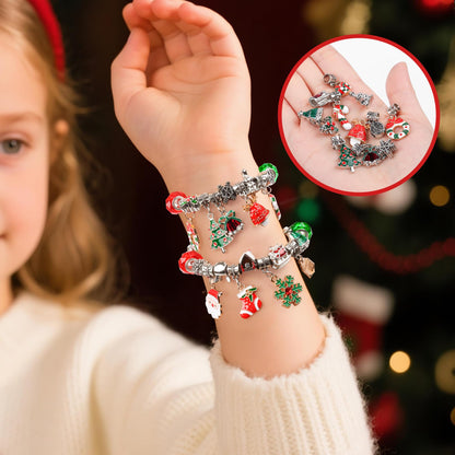 Christmas Advent Calendar Bracelets 2026 for Girls, 24 Days DIY Jewelry Making Kit with 22 Charm Beads and 2 Adjustable Bracelets, Xmas Countdown Gift for Kids Teens Women