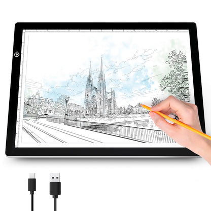 LooEooDoo A3 Light Pad for Diamond Art Bright Board, Tracing Light up Box for Weeding Vinyl, Ultra-Thin Copy Board with Adjustable Brightness for Drawing, Sketching, Animation