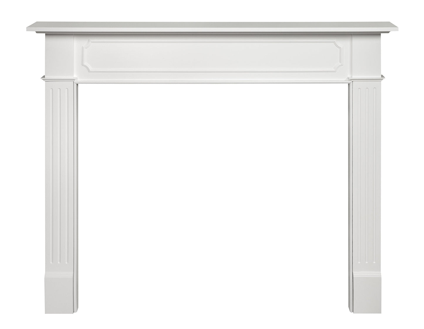 Pearl Mantels ARYB48520 Furniture for Your Fireplace, Premium Grade A MDF White Mantel Surround, Crisp White Paint, Interior Opening 48" W x 42" H