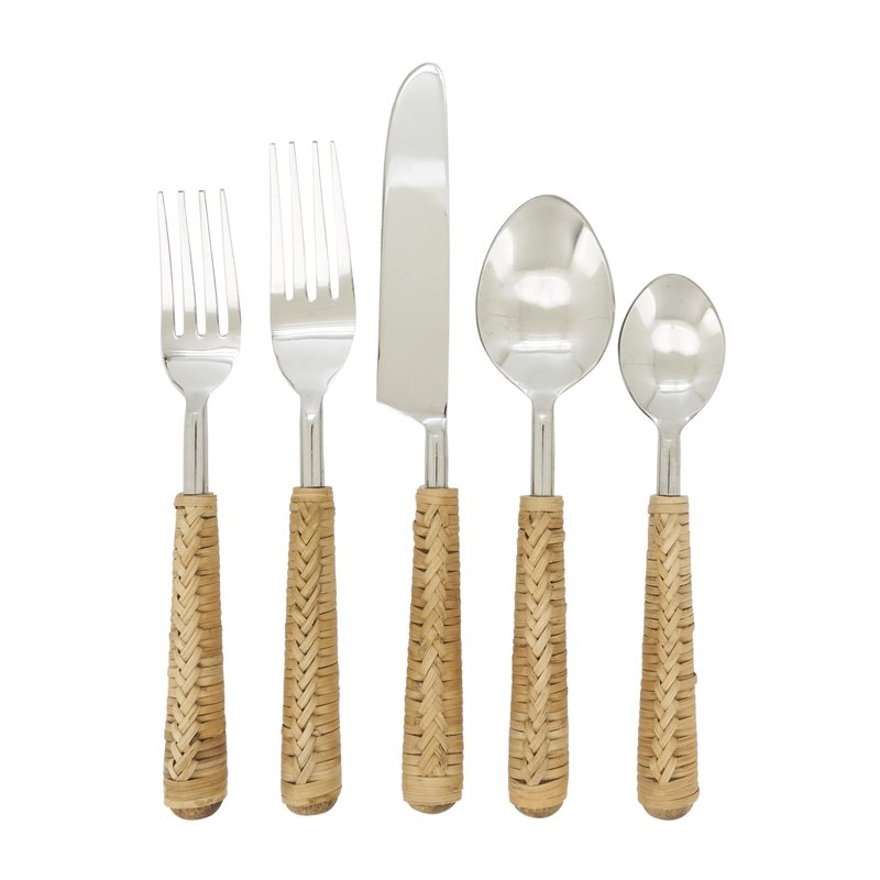 Natural Grain Wicker Flatware (Set of 5)