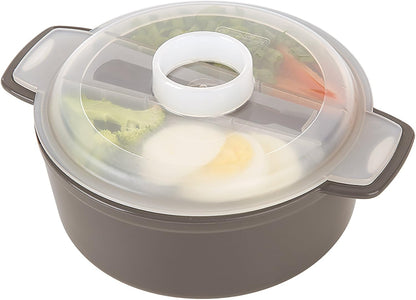 PrepSolutions 4-Piece Microwave Ramen Bowl To-Go - Gray, Includes Soup Spoon, Dishwasher Safe, BPA-Free