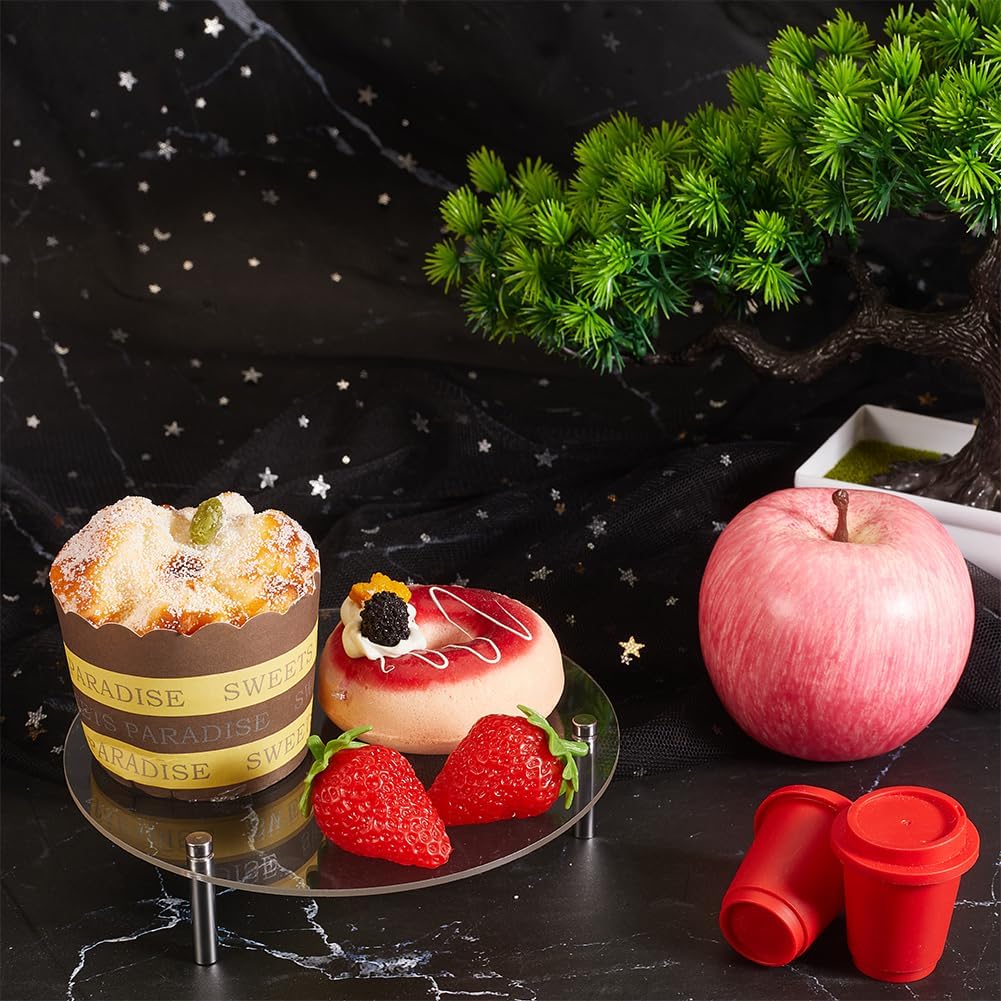 CRASPIRE Acrylic Cake Stands for Dessert Table, Clear Cupcake Display Holder, Round Food Organizer for Party Decoration