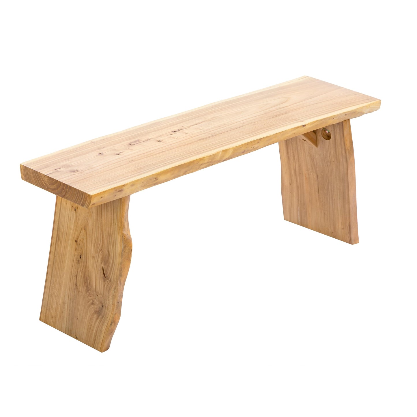 K KELBEL 63” Wooden Dining Bench,Entryway Bench,Solid Natural Edge,End of Bed,Kitchen Table Benches,Entryway Benches for Rustic Home Décor Furniture
