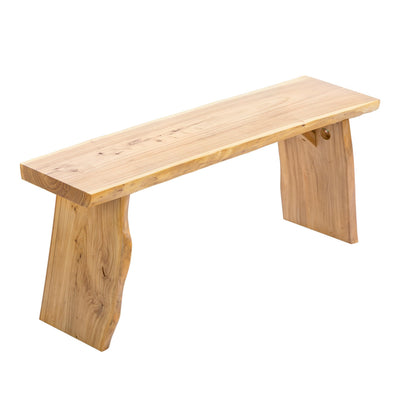 K KELBEL 63” Wooden Dining Bench,Entryway Bench,Solid Natural Edge,End of Bed,Kitchen Table Benches,Entryway Benches for Rustic Home Décor Furniture
