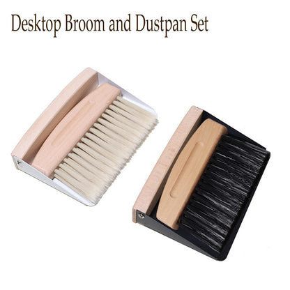 BSMstone Mini Broom and Dustpan Set Small Metal Dustpan and Brush Set Hand Whisk Broom for Home Office Desktop Sofa Pet Care Household Cleaning (sisal Hemp bristles, White)