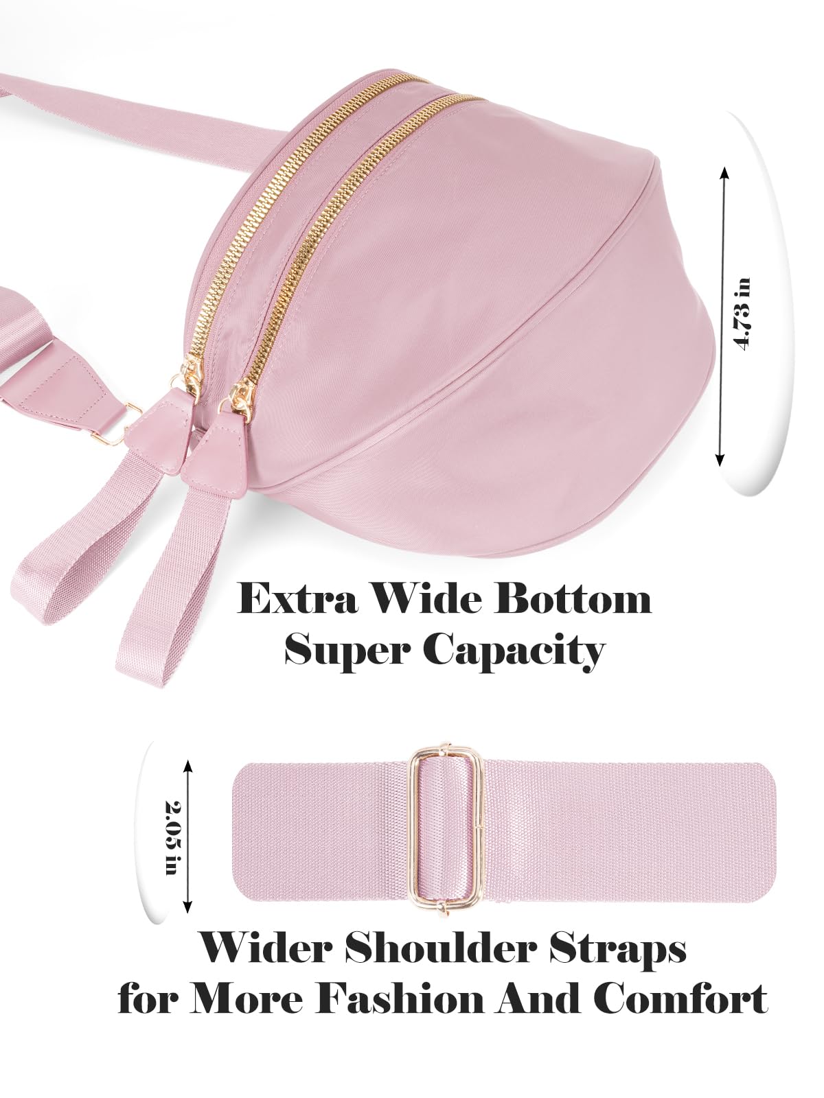 Pure Colour Crossbody Bag Bum Bag for Women,Spacious Purse Fanny Packs Belt Bag,Oversized Bum Bag (Colour Bum Bag-Beige)