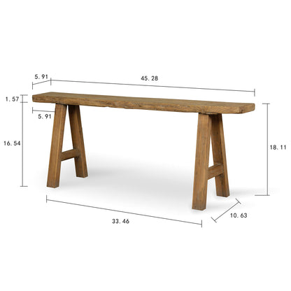 Artissance Rustic Natural Wood Noodle Bench, Long Wooden Entryway Bench, Weathered Farmhouse Indoor Outdoor Seating, End of Bed or Dining Room Bench Decor