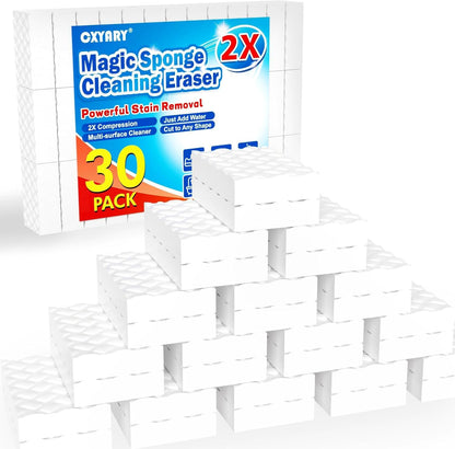 Magic Sponges | 30 Pack Cleaning Eraser Foam Pads - 2X Density Multi-Functional Household Cleaner