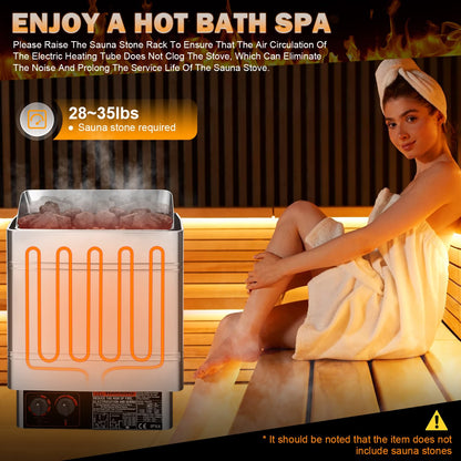 SINLJXDD Sauna Heater Stove-Electric Sauna Heater 220V 9KW，Dry Sauna Heater with Built-in Controller,Home Steam Sauna,Suitable Sauna for Home,SPA Houses,Hotels Dry Saunas (9KW)