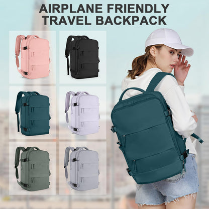 coowoz Travel Backpack Carry On for Women Man Gym Backpacks with Laptop Compartment Mochila de Viaje Teacher Personal Item Backpack Airplane Accessories Must Haves Grey Small