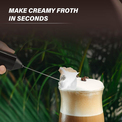 Simple Deluxe Electric Milk Frother Handheld Battery Operated Automatic Milk Foam Whisk Drink Mixer for Coffee, Frappe