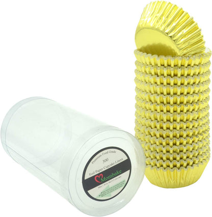 Mini Gold Foil Cupcake Liners, Muffin Baking Cups for Party and More, 300-Count