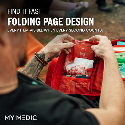 MY MEDIC MyFAK Standard IFAK First Aid Kit & Medic Kit - HSA FSA Items - Built in USA - Medical Supplies & First Aid Essentials for Home, Auto & Family Emergency Preparedness - Family Medical Bag, Red