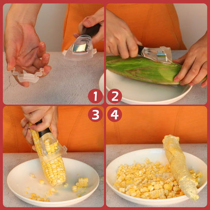 Professional Corn Kernel Cutter, Corn Cutter Peeler Stripper Tool with Large Ergonomic Handle, Corn Peeler #1114