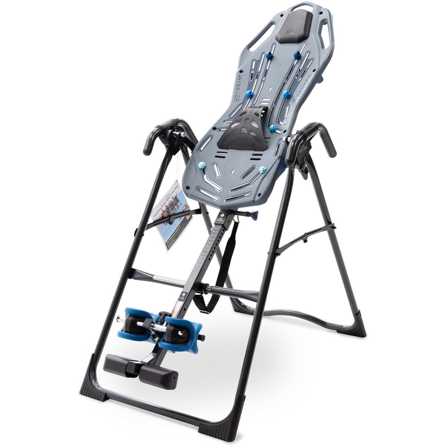 Teeter FitSpine X1 Inversion Table, Decompression Surface for Full-Body Stretch, Ergo Embrace Ankle Supports, Integrated Accessories, UL Safety Certified, Heavy-Duty 300 lb Capacity