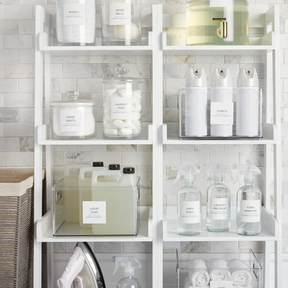 Talented Kitchen 144 Minimalist Laundry Room Labels - 2.5" x 2.5", Black on White Matte Vinyl - Organize Glass Jars & Spray Bottles, Water-Resistant Labels for Laundry Room Organization