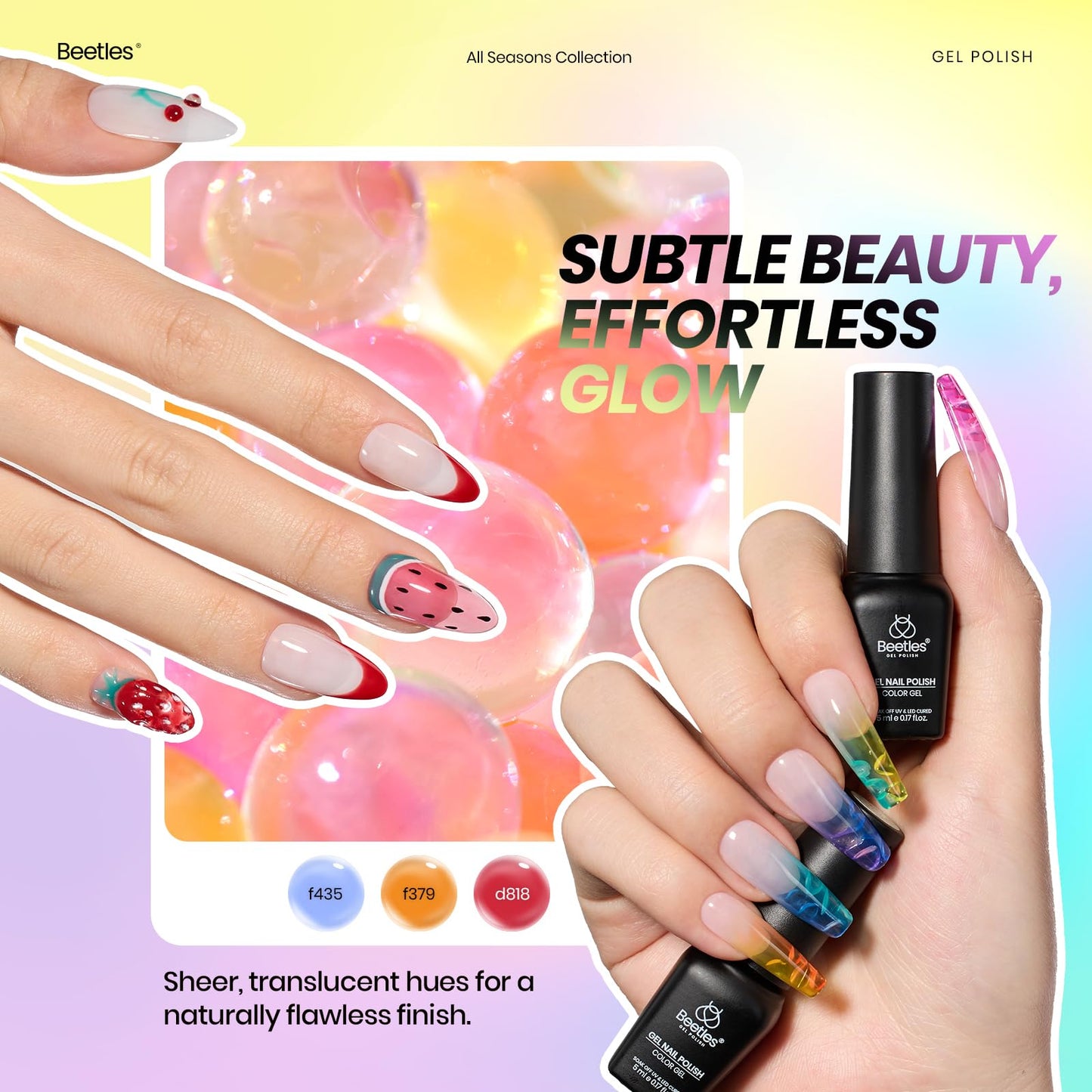 Beetles Fall Gel Nail Kit, Mystic Wonderland Gel Polish Set, 36 Colors Burgundy Brown Orange Red Polish Kit with Base Coat Glossy Matte & Glitter Top Coat Soak Off UV Led Nails Gifts for Women