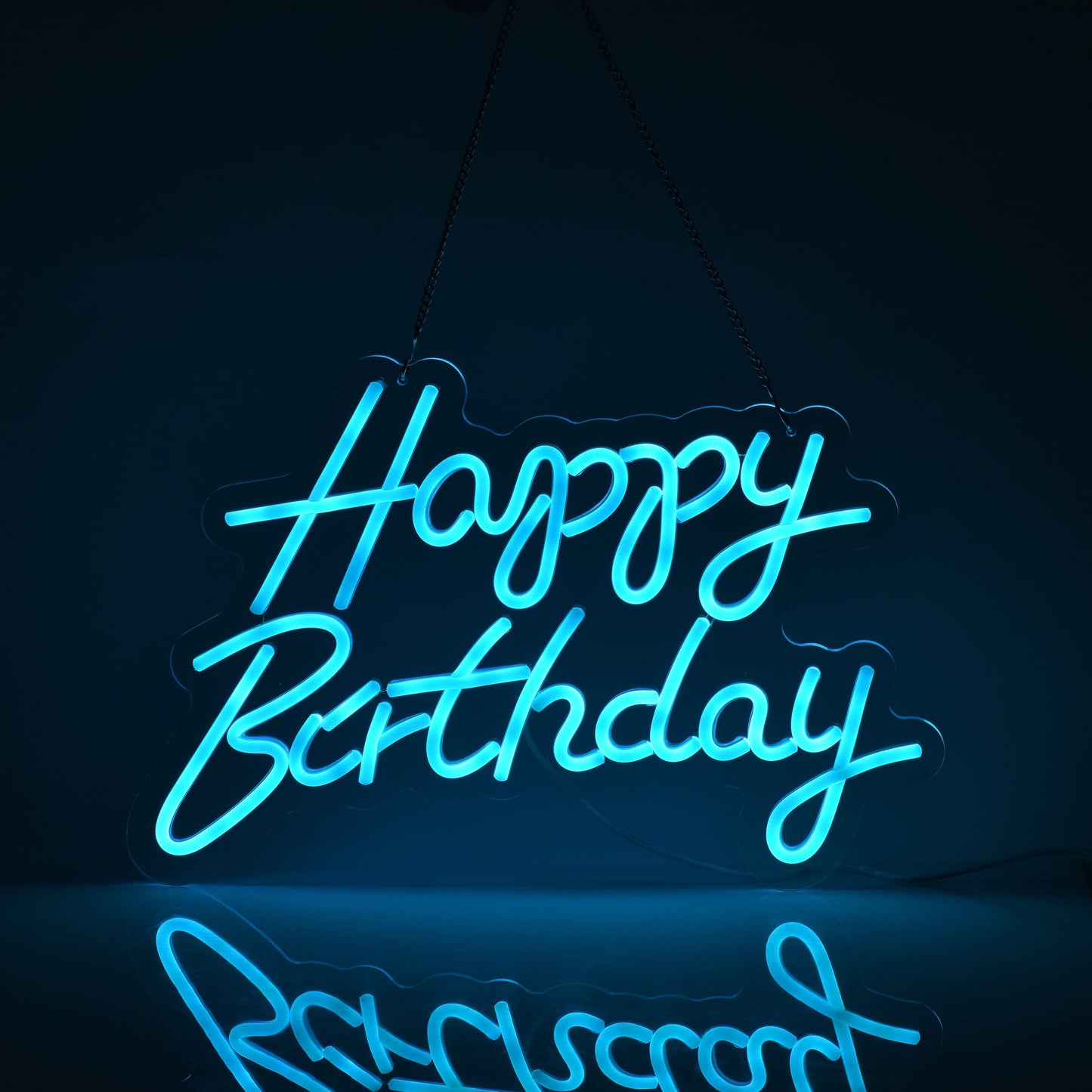 Happy Birthday Neon Sign for Wall Decor, with Dimmable Switch, Reusable Neon Light Sign for All Party Decoration(17X12inches,White)