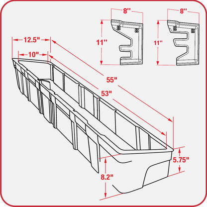 MaxMate Underseat Storage Box Compatible with 2015-2026 Ford F-150; 2017-2026 F-250 F-350 SD Supercrew Cab, Rear Under Seat Extra Cargo Store Organizer | CB5F2228MX