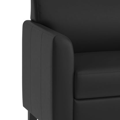 Flash Furniture Hercules Diplomat Series LeatherSoft Upholstered Side Reception Chair, Lobby Chair with Cushions and Flared Arms, Black